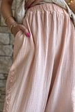 Rustic Nature Bubble Cotton Split Kick Pant Washed Peachy Nude